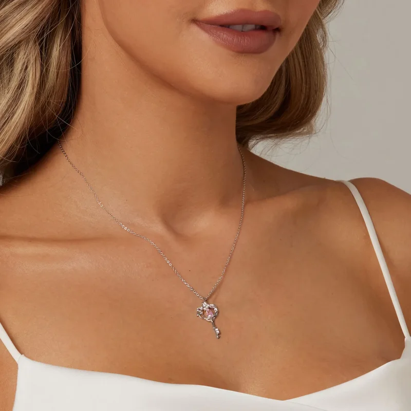 (bilde for) PANDORA Style Butterfly Vine Heart Key Halskjede - SCN518 - Vis 7