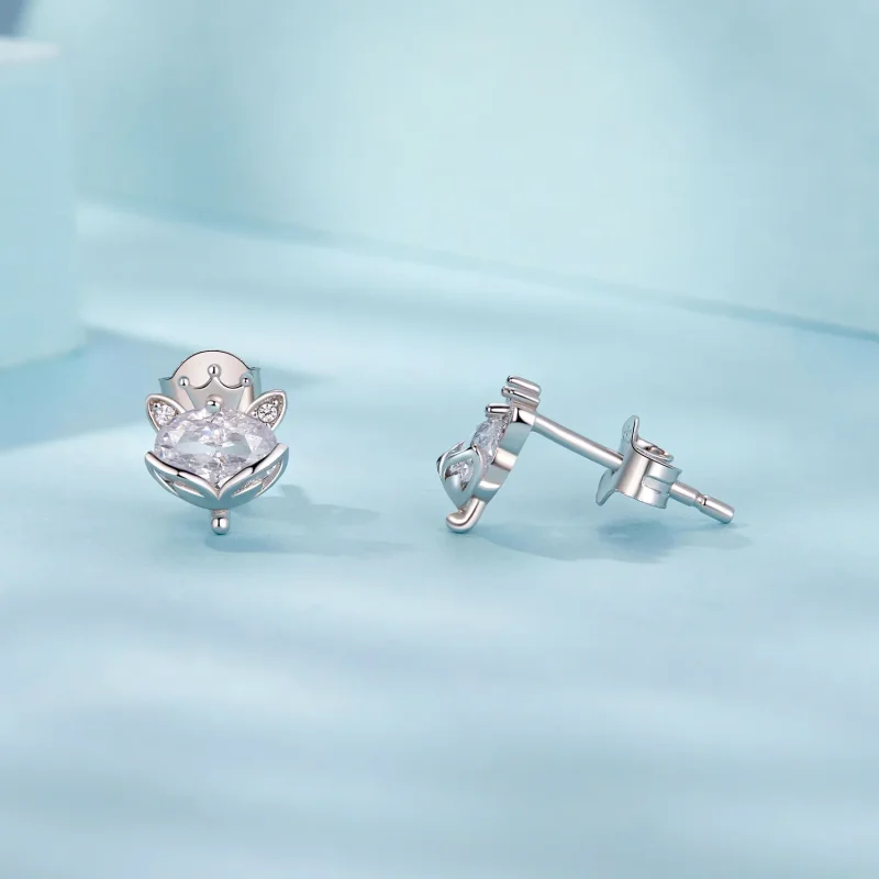 (bilde for) PANDORA Style Crown Fox Princess øredobber - SCE1708 - Vis 4