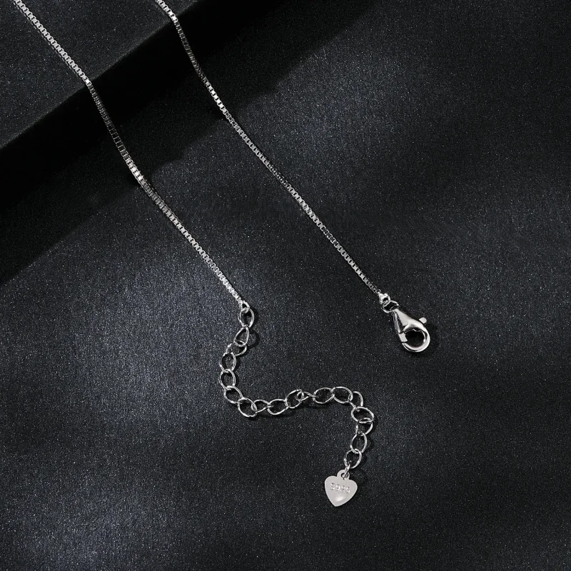 (bilde for) PANDORA Style Dobbel Moissanite Halskjede (ett sertifikat) - MSN033 - Vis 4
