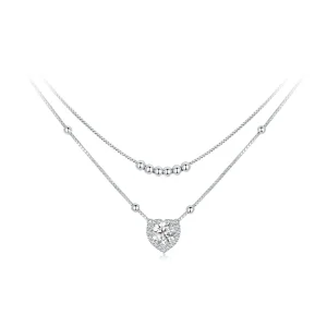 (bilde for) PANDORA Style Dobbel Moissanite Halskjede (ett sertifikat) - MSN033