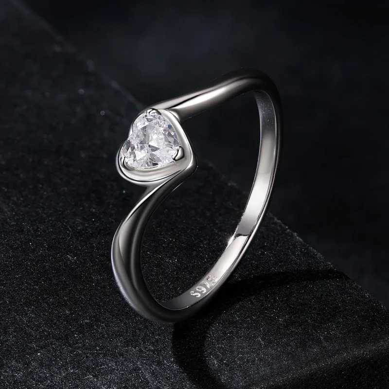 (bilde for) PANDORA Style Exquisite Love Moissanite Ring (ett sertifikat) - MSR047 - Vis 2