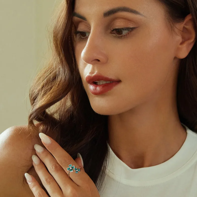 (bilde for) PANDORA Style Firkløver Åpen Ring - BSR528-E - Vis 5