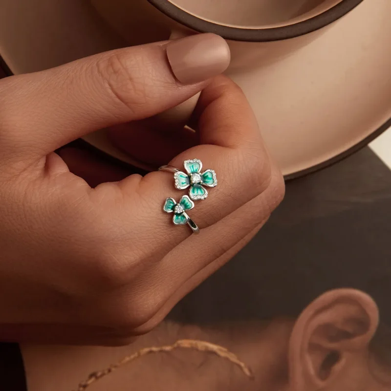 (bilde for) PANDORA Style Firkløver Åpen Ring - BSR528-E - Vis 7