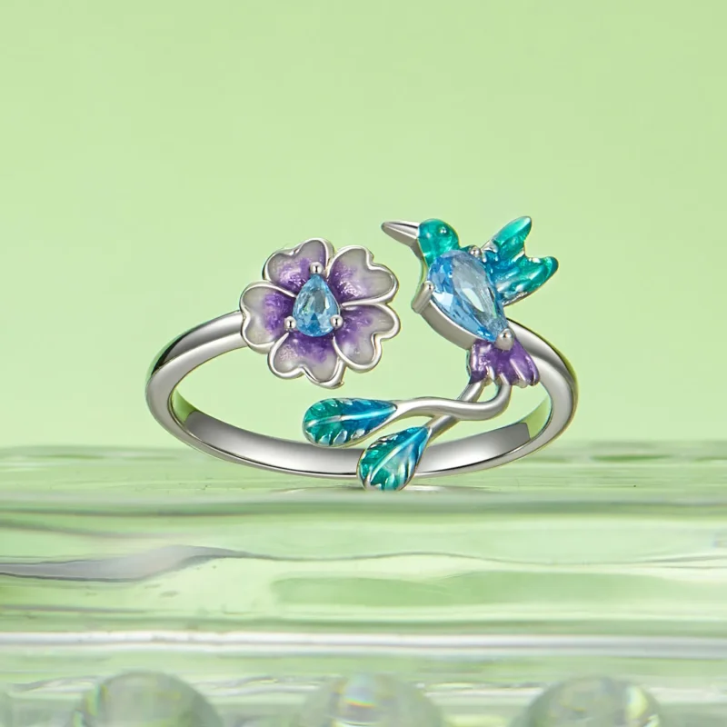 (bilde for) PANDORA Style Flower And Bird Open Ring - BSR536-E - Vis 2