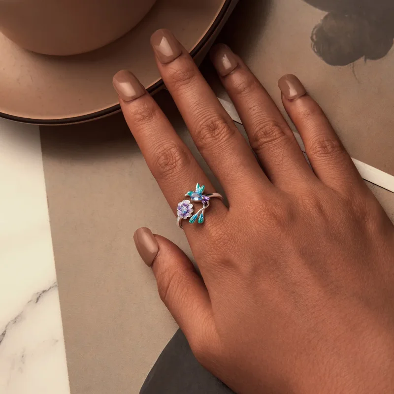 (bilde for) PANDORA Style Flower And Bird Open Ring - BSR536-E - Vis 4