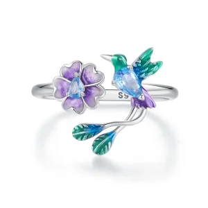 (bilde for) PANDORA Style Flower And Bird Open Ring - BSR536-E