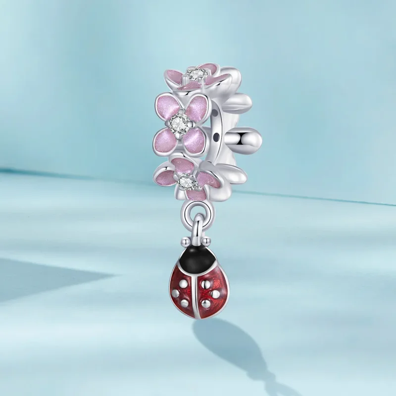 (bilde for) PANDORA Style Flower Ladybug Separator Perler - SCC2740 - Vis 2