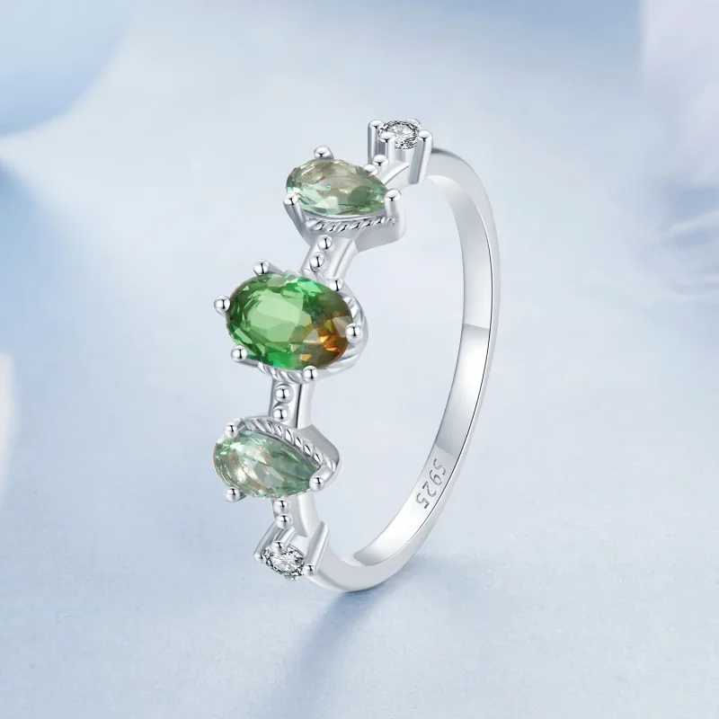 (bilde for) PANDORA Style Gradient Glass Tourmaline Ring - BSR527 - Vis 2
