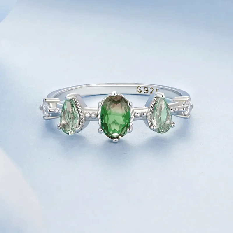 (bilde for) PANDORA Style Gradient Glass Tourmaline Ring - BSR527 - Vis 3