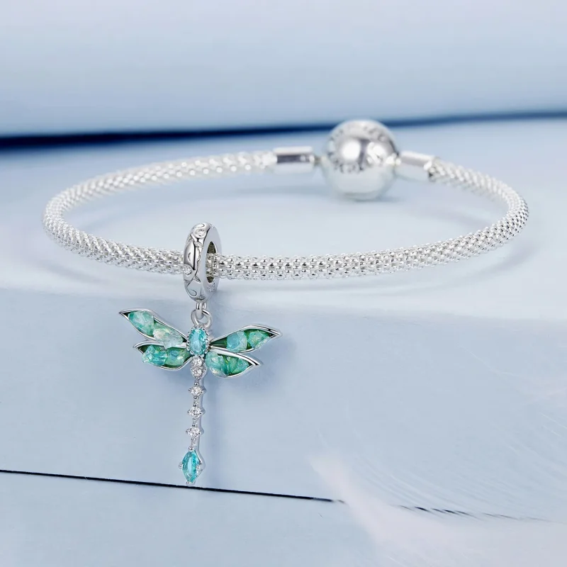 (bilde for) PANDORA Style Grønn Dragonfly anheng - BSC983 - Vis 3