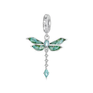(bilde for) PANDORA Style Grønn Dragonfly anheng - BSC983