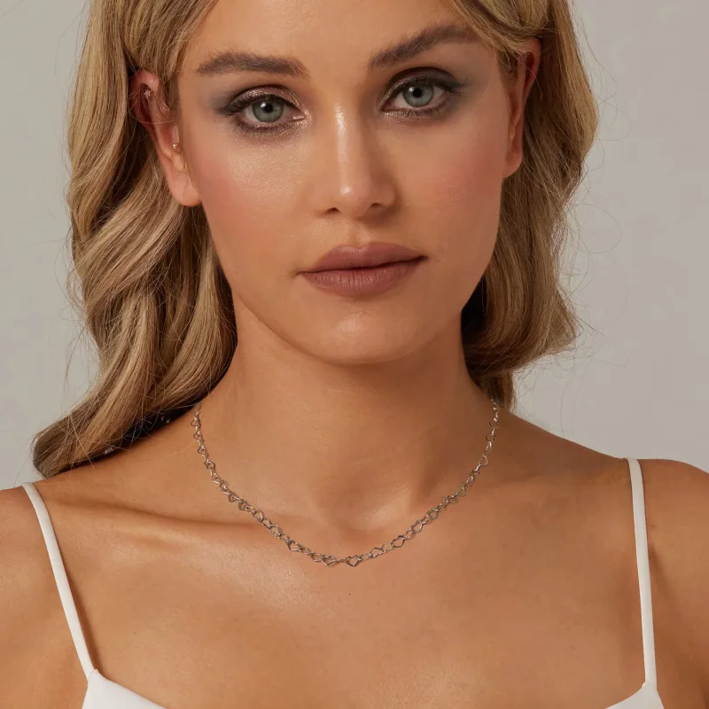 (bilde for) PANDORA Style Heart Chain Halskjede - BSA005 - Vis 6