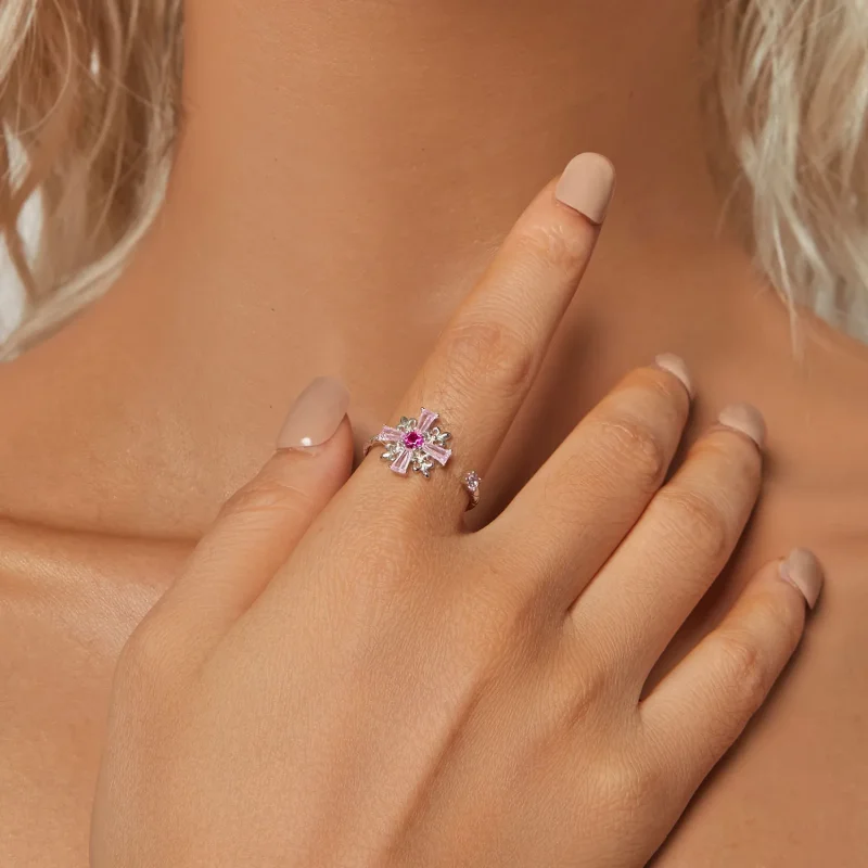 (bilde for) PANDORA Style Iris Cross Open Ring - BSR526-E - Vis 4