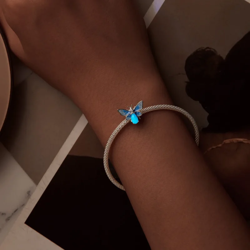 (bilde for) PANDORA Style Luminous Blue Bee Charm - SCC2734 - Vis 4