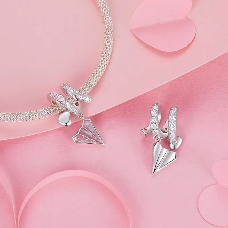 (bilde for) PANDORA Style Paper Plane Love Letter Perler - BSC974 - Vis 4