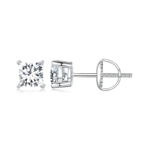 (bilde for) PANDORA Style Princess Moissanite øredobber (to sertifikater) - MSE047-L
