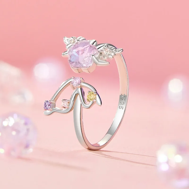 (bilde for) PANDORA Style Rosa sommerfuglring - SCR1011-E - Vis 2