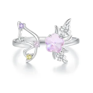 (bilde for) PANDORA Style Rosa sommerfuglring - SCR1011-E