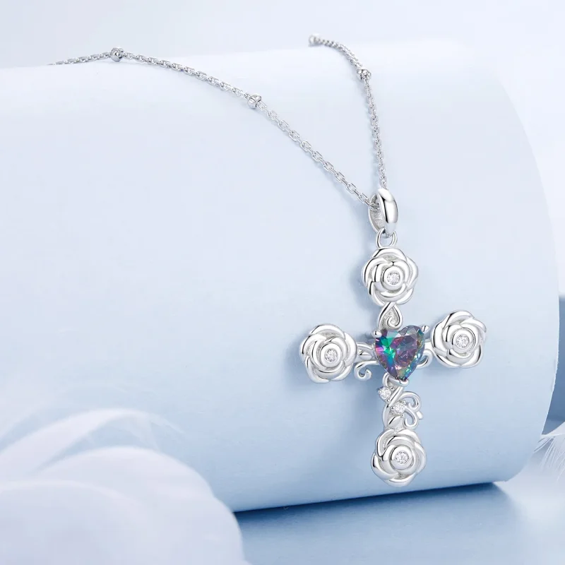 (bilde for) PANDORA Style Rose Cross Halskjede - BSN379 - Vis 2