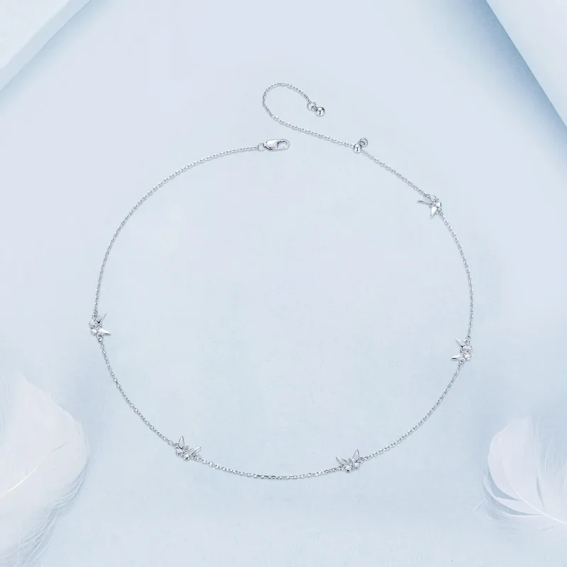 (bilde for) PANDORA Style Small Butterfly Clavicle Chain - BSN376 - Vis 3