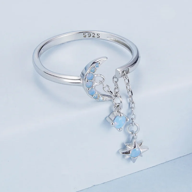 (bilde for) PANDORA Style Star And Moon Chain Ring - BSR548-E - Vis 3