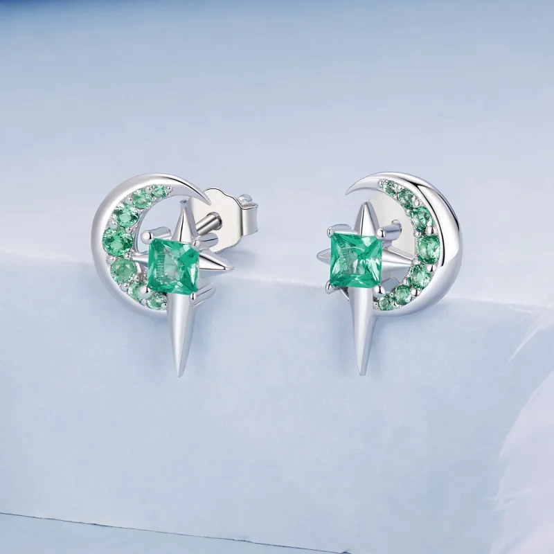 (bilde for) PANDORA Style Star And Moon øredobber - BSE972 - Vis 2