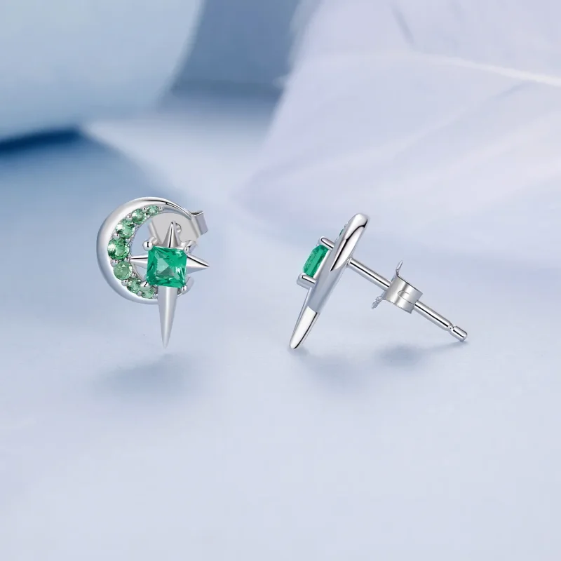 (bilde for) PANDORA Style Star And Moon øredobber - BSE972 - Vis 4