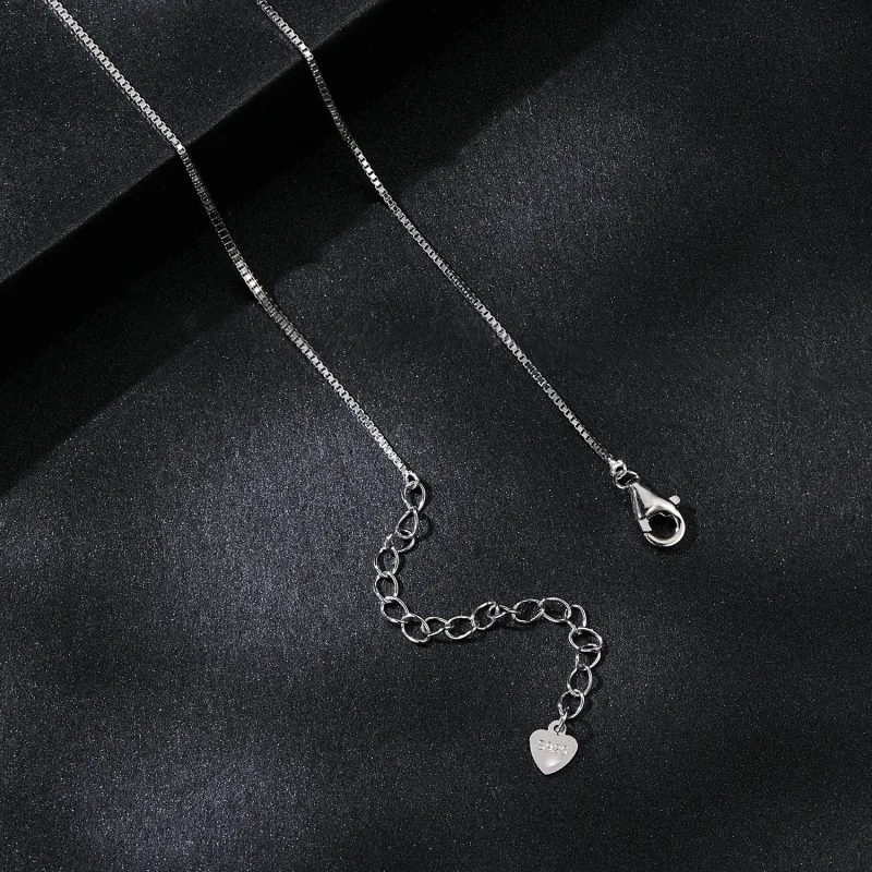(bilde for) PANDORA Style utsøkt hjerteformet moissanite kragebein halskjede (ett sertifikat - Vis 4