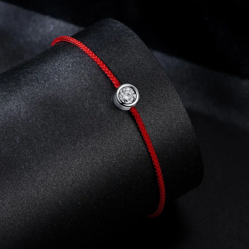 (bilde for) PANDORA Style Utsøkt Moissanite Red Rope Armbånd (ett sertifikat) - MSB014 - Vis 2