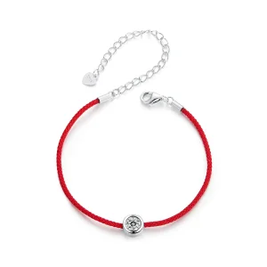 (bilde for) PANDORA Style Utsøkt Moissanite Red Rope Armbånd (ett sertifikat) - MSB014
