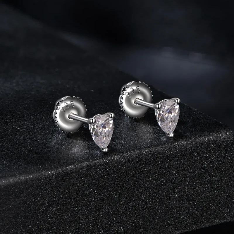 (bilde for) PANDORA Style Vanndråpe Moissanite øredobber (to sertifikater) - MSE049 - Vis 2