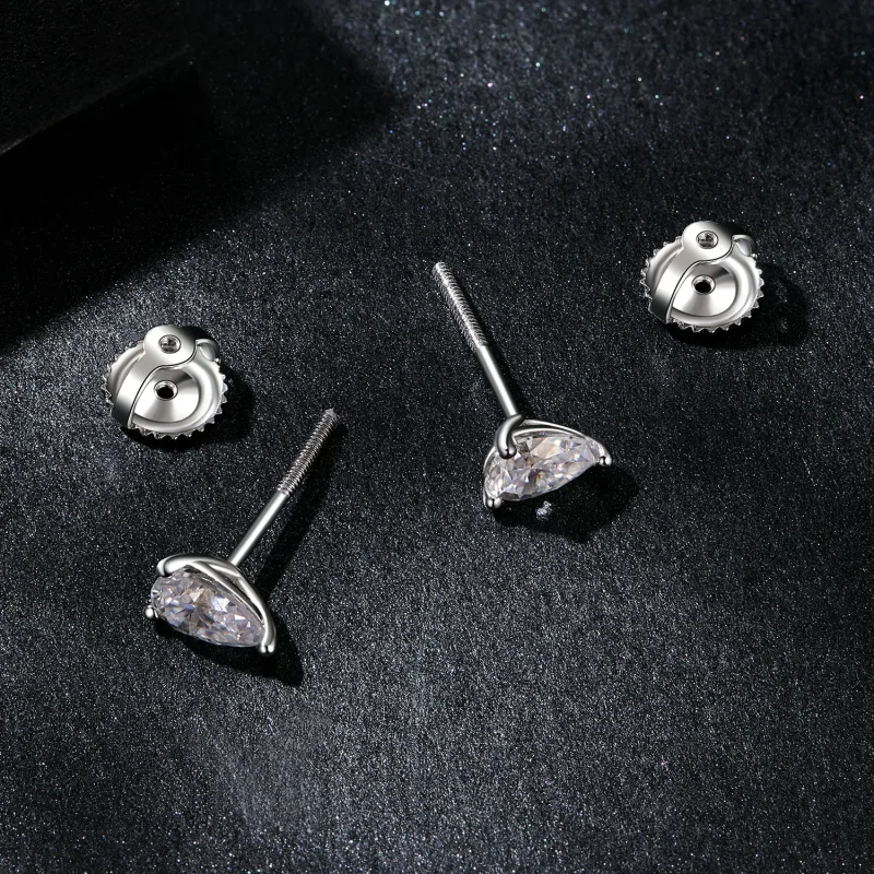 (bilde for) PANDORA Style Vanndråpe Moissanite øredobber (to sertifikater) - MSE049 - Vis 3