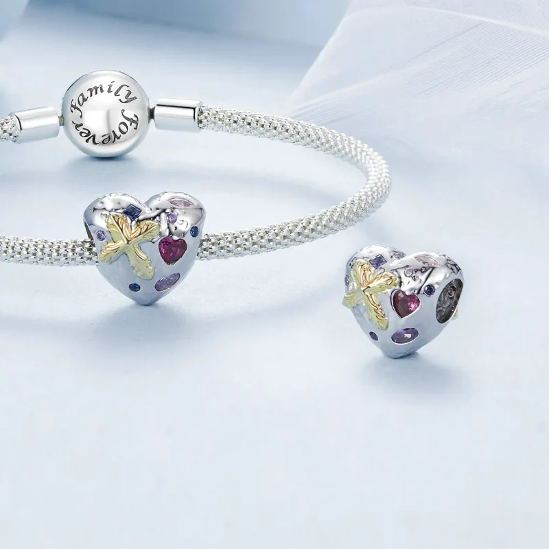 (bilde for) PANDORA Style Vintage Cross Heart Charm - BSC1006 - Vis 4