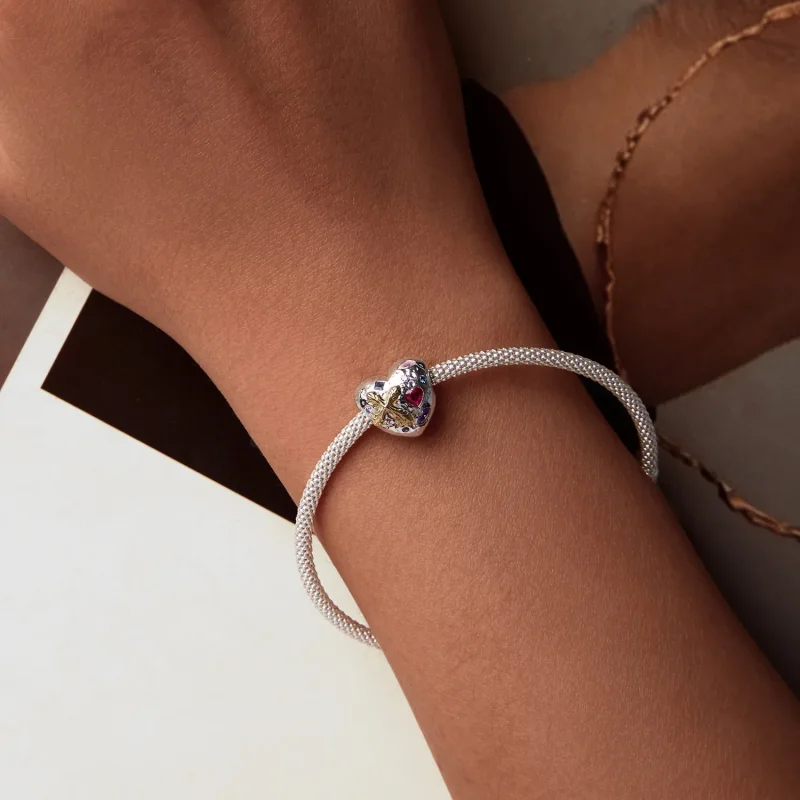 (bilde for) PANDORA Style Vintage Cross Heart Charm - BSC1006 - Vis 6