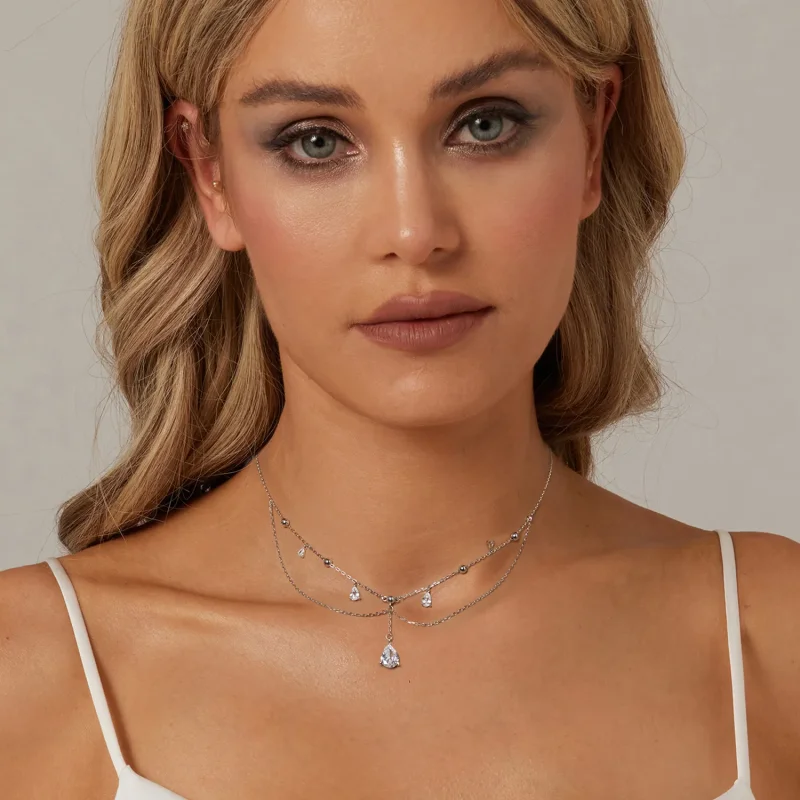 (bilde for) PANDORA Style Water Drop Tassel Halskjede - BSN383 - Vis 6
