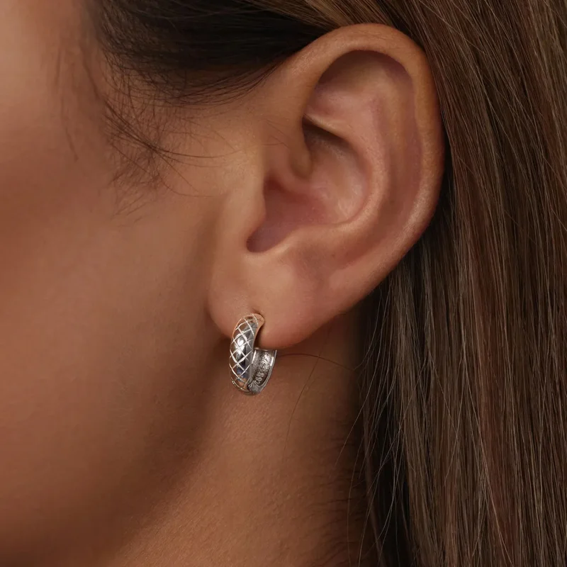 (bilde for) Øredobber med diamantmønster i PANDORA-stil - BSE983 - Vis 5