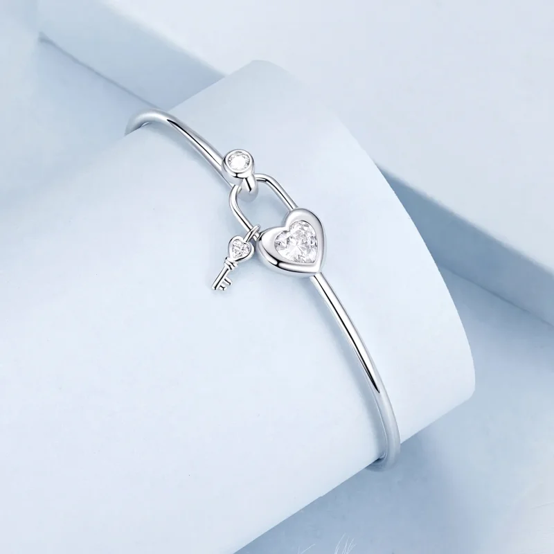 (bilde for) PANDORA-stil hjerteformet sammenlåsende armbånd - BSB170 - Vis 2