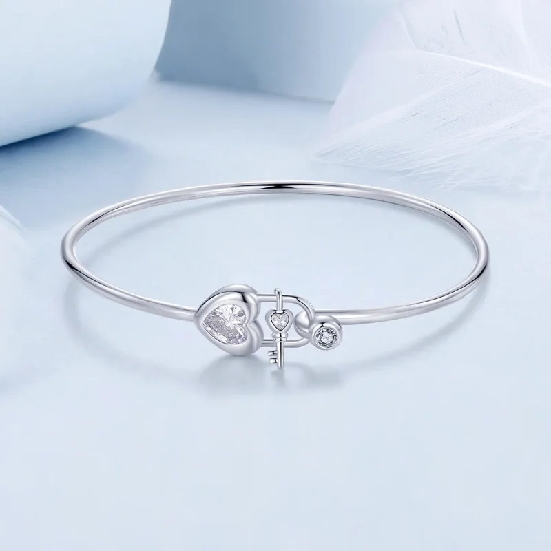 (bilde for) PANDORA-stil hjerteformet sammenlåsende armbånd - BSB170 - Vis 3