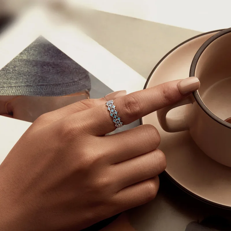 (bilde for) PANDORA-stil turkis ring - BSR556 - Vis 5