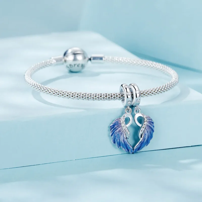 (bilde for) PANDORA Style Blue Wings Double Pendant - SCC2781 - Vis 4