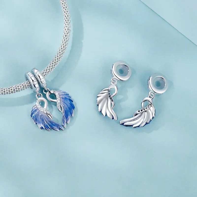 (bilde for) PANDORA Style Blue Wings Double Pendant - SCC2781 - Vis 5