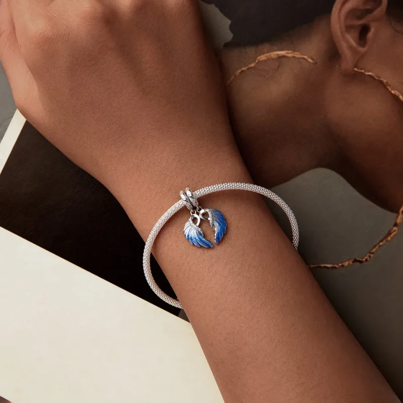 (bilde for) PANDORA Style Blue Wings Double Pendant - SCC2781 - Vis 10