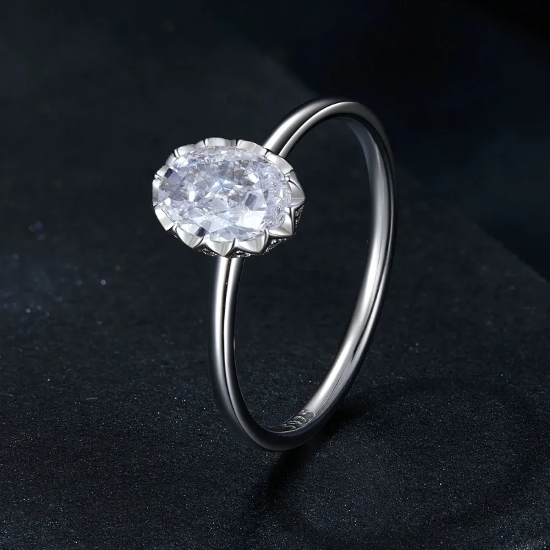 (bilde for) PANDORA Style Brilliant Beauty 1kt Moissanite Ring (med ett sertifikat) - MSR049 - Vis 2