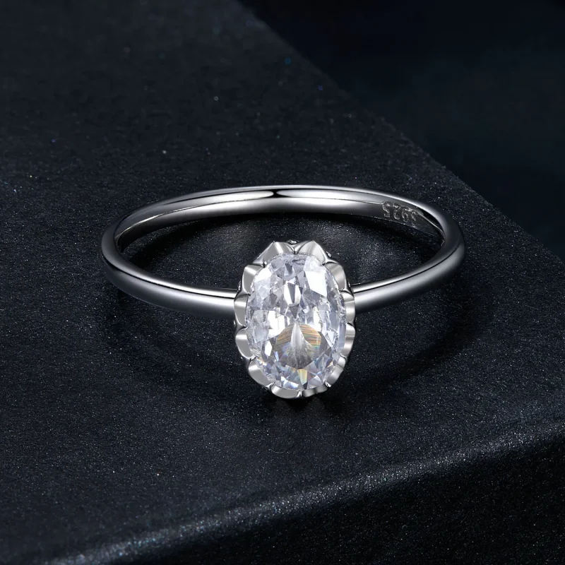 (bilde for) PANDORA Style Brilliant Beauty 1kt Moissanite Ring (med ett sertifikat) - MSR049 - Vis 3