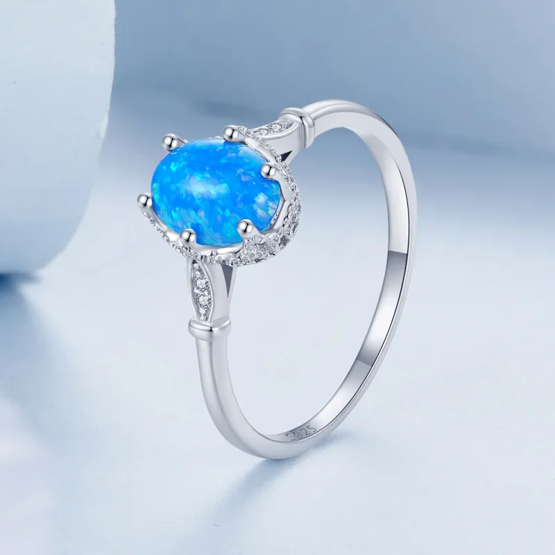 (bilde for) PANDORA Style Crown Blue Opal Ring - BSR564 - Vis 2