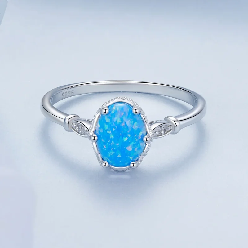(bilde for) PANDORA Style Crown Blue Opal Ring - BSR564 - Vis 3