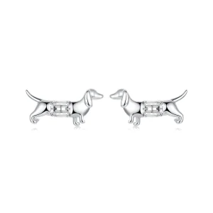 (bilde for) PANDORA Style Dachshund øredobber - SCE1745