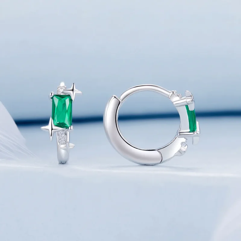 (bilde for) PANDORA Style Emerald Star øredobber - BSE1036 - Vis 2
