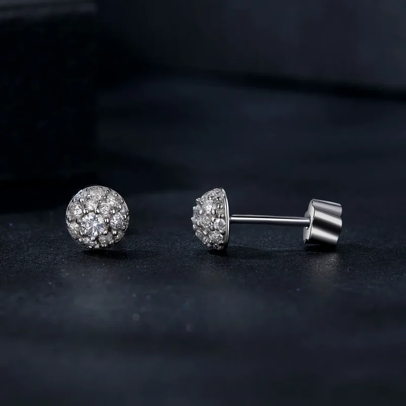 (bilde for) PANDORA Style Hemisphere Moissanite øredobber (med ett sertifikat) - MSE057 - Vis 4