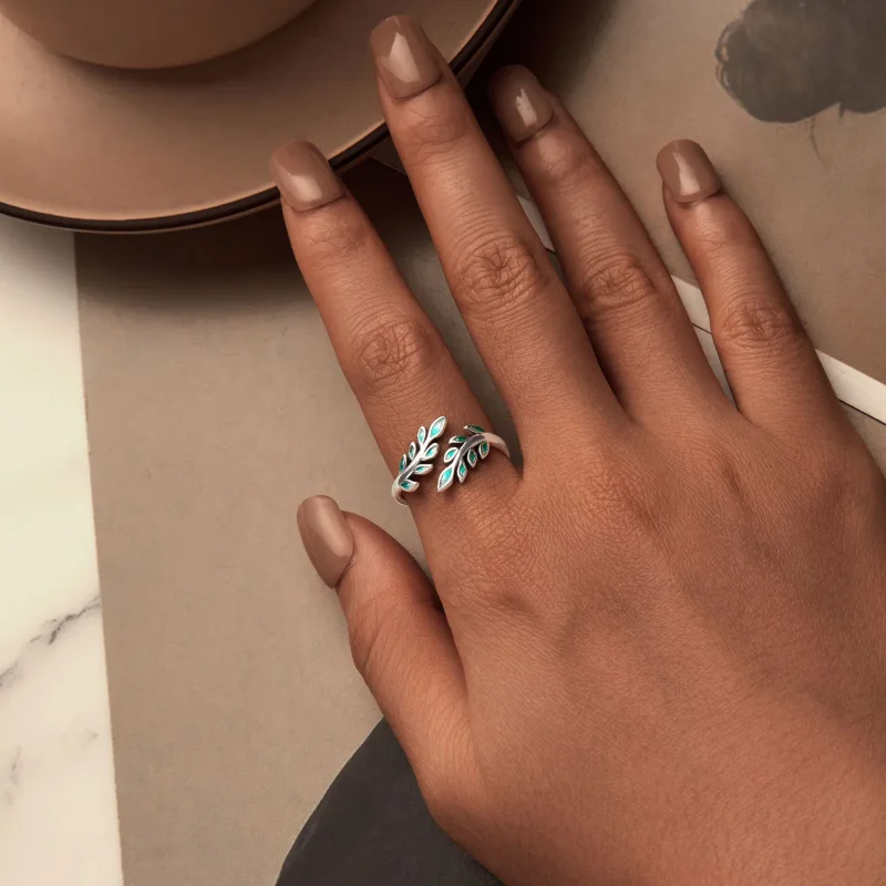 (bilde for) PANDORA Style Leaf Open Ring - BSR542-E - Vis 5
